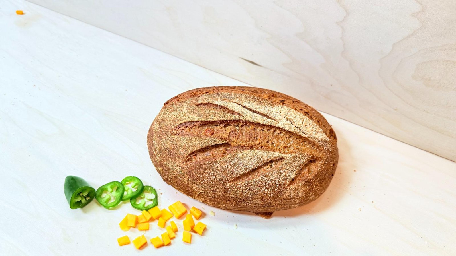 Organic Jalapeno & Cheese Whole Wheat Sourdough Bread - Image 2
